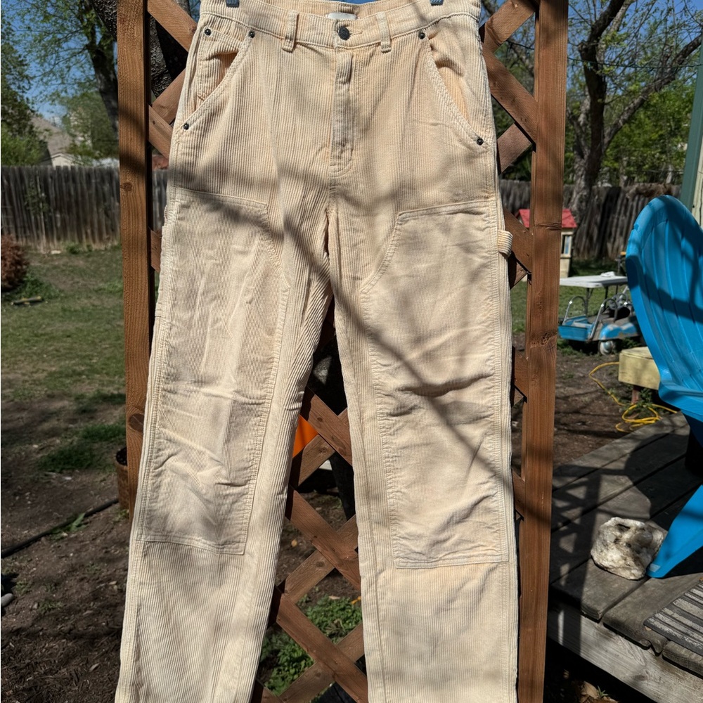 BDG Pale Yellow Corduroy Trousers